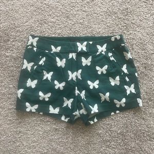 Jcrew butterfly green shorts size 2